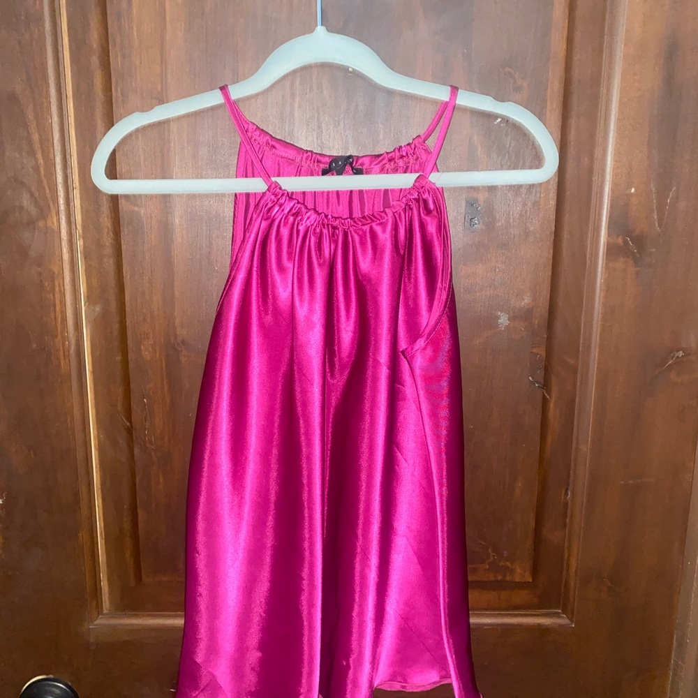 Pink silk top
